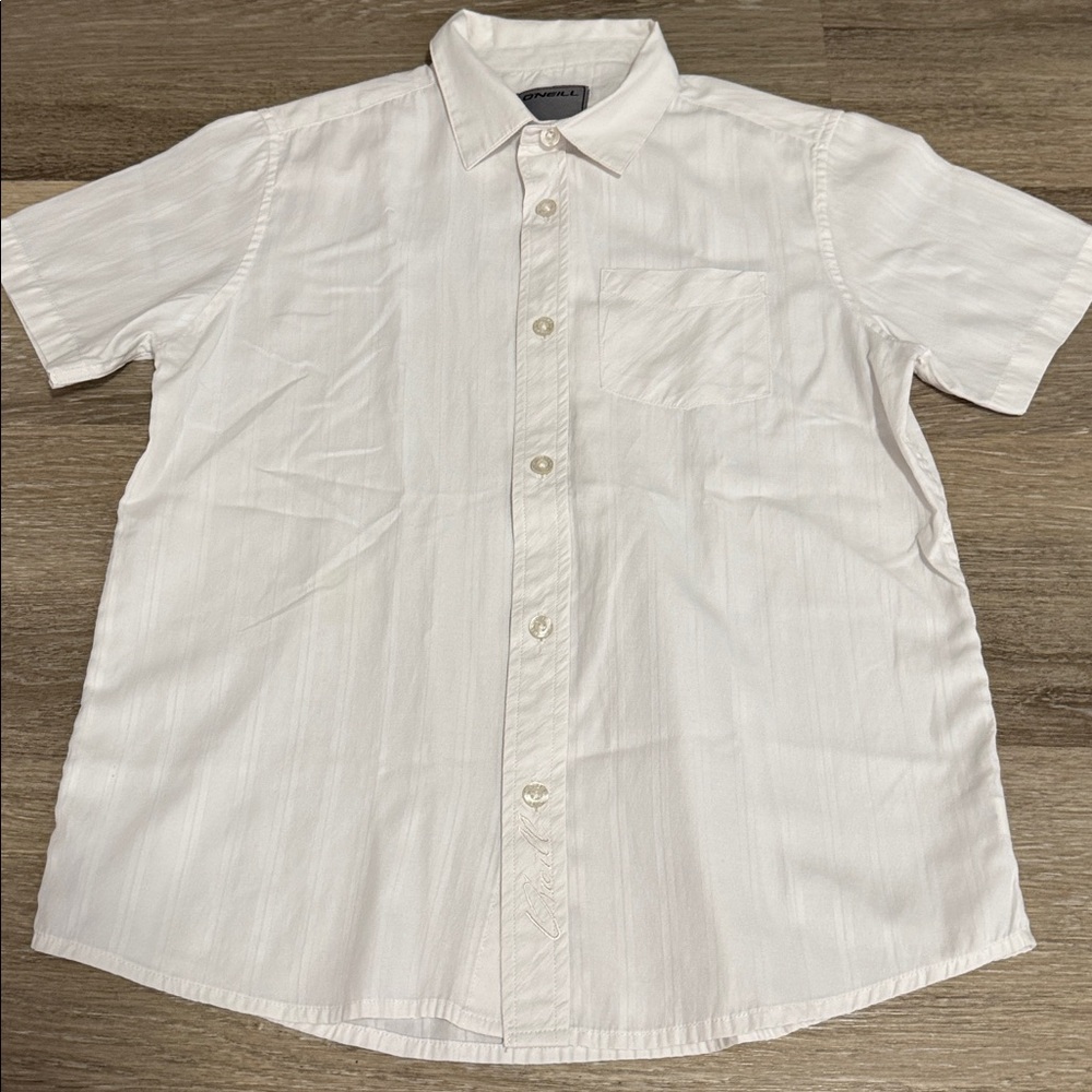 O'Neill Boys White Short Sleeve Button-Down Shirt